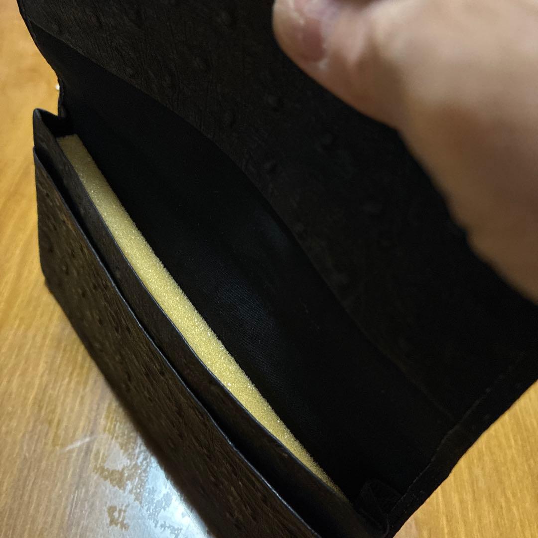 オーストリッチ黒　長財布　お札入れ