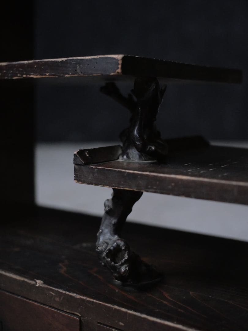 飾り棚　違い棚　棚　古美術　民藝　古木　古家具　古道具　アンティーク　昭和レトロ