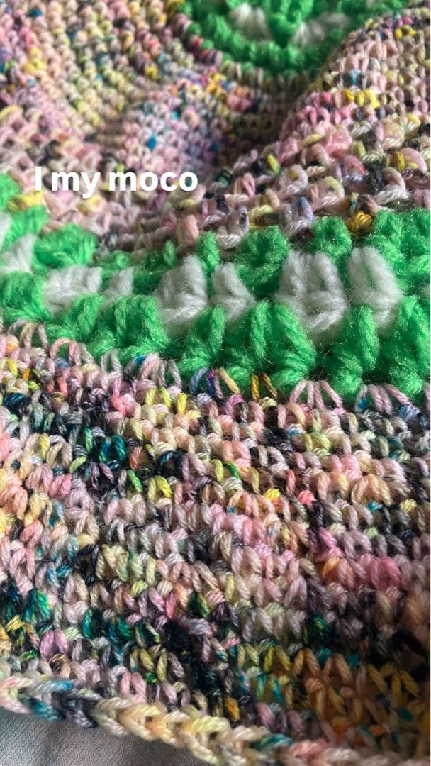 ハンドメイド☺︎カラフルハット☺︎クロシェバケットハット☺︎フリル☺︎タイダイ