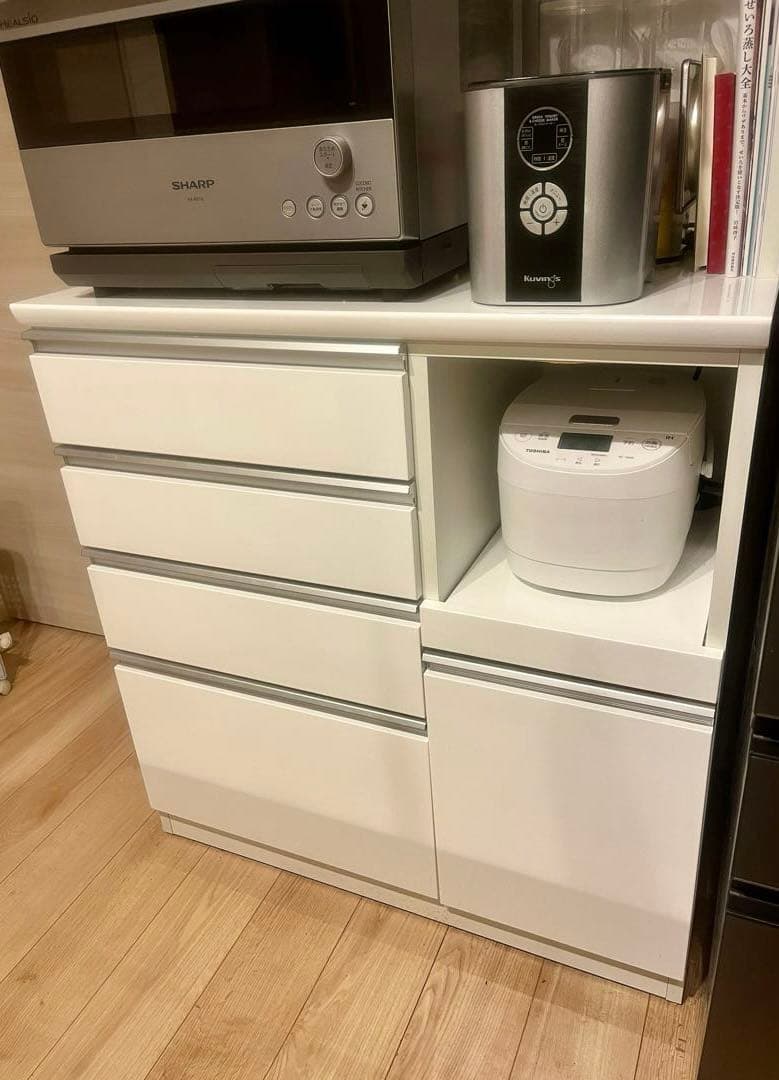 【美品・27日迄最終値下】ニトリ　幅90cm キッチンボード レジューム　食器棚