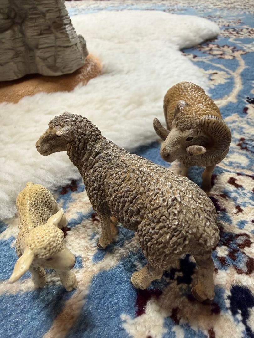 シュライヒ　動物フィギュアセット（ライオン、フラミンゴなど、川、岩など）