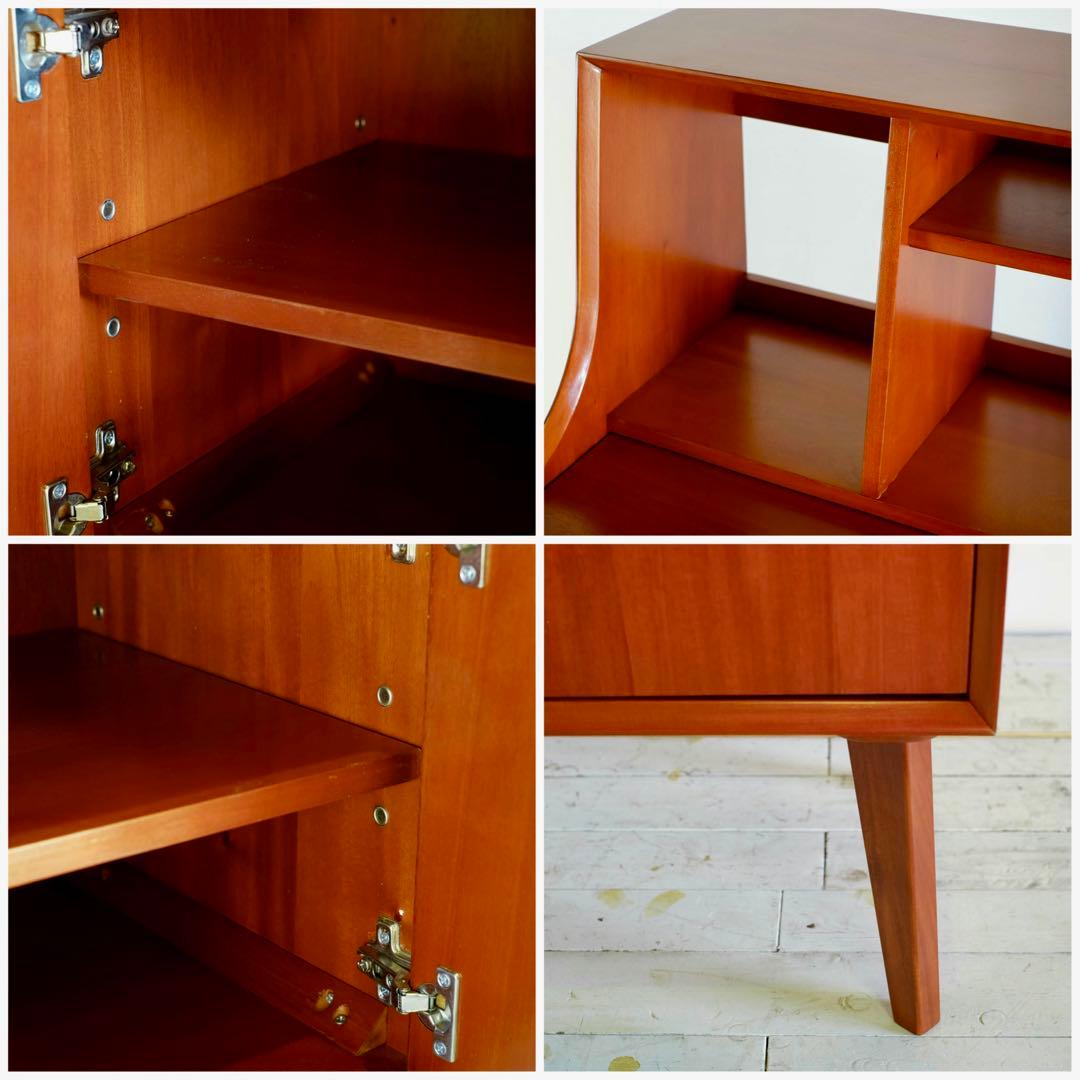 M 新品 北欧 ライティングデスク デスク 机 飾り棚 収納 赤茶色