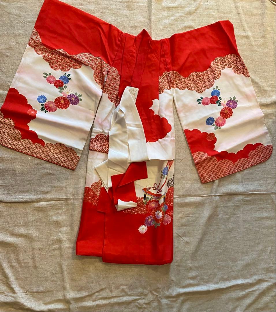 七五三 女の子 3歳 着物一式 絹100%