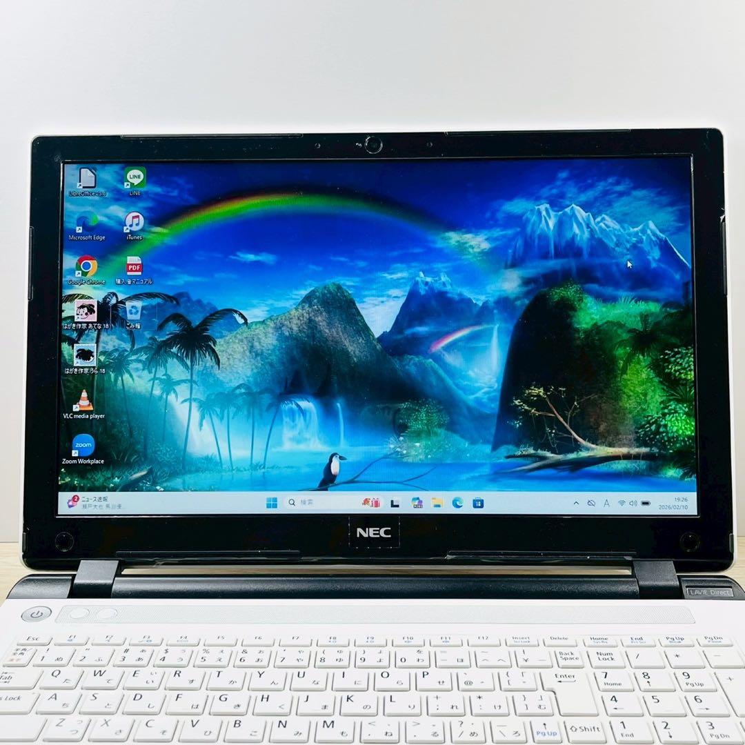 即利用OK！Windows11✨SSD✨NEC カメラ ノートパソコン DVD