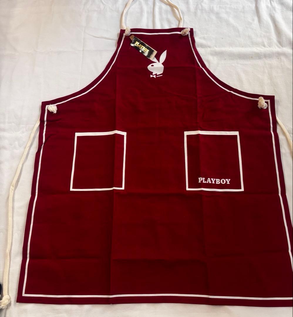 【新品未使用タグ付き】PLAYBOYエプロン ネイビー・ワインレッド 2色セット