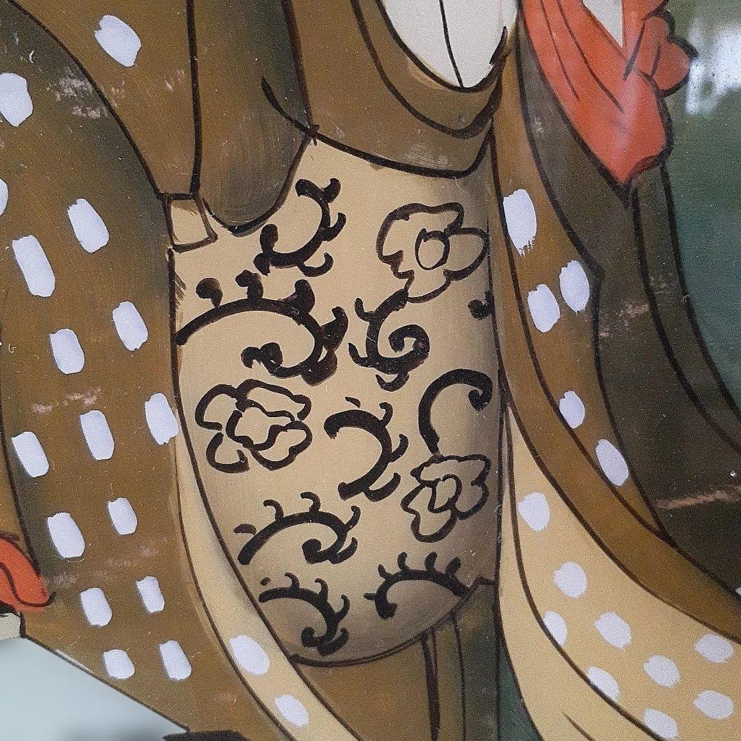 骨董 アンティーク 硝子絵画 日本画