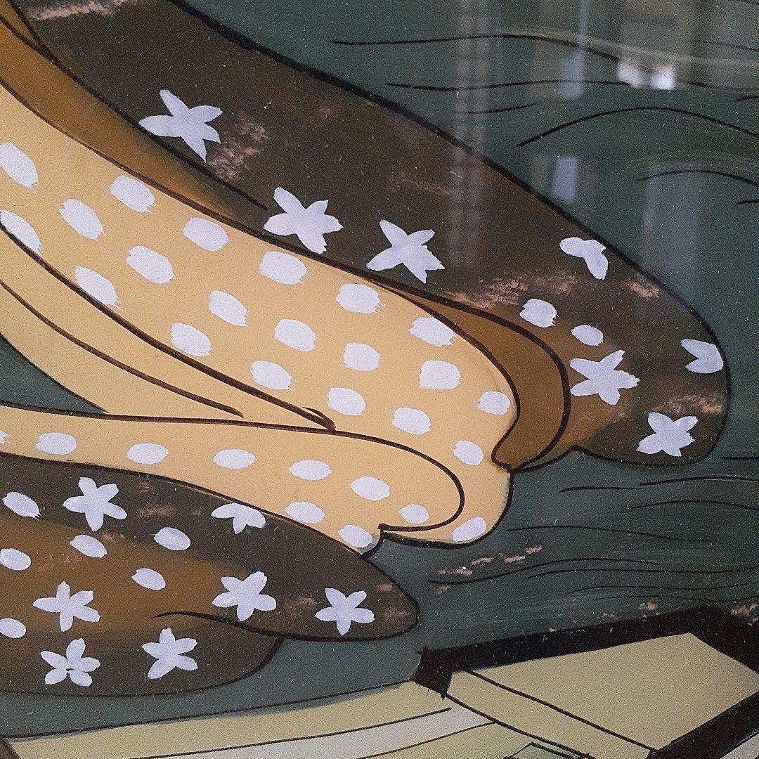 骨董 アンティーク 硝子絵画 日本画