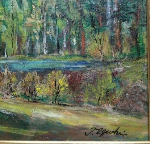 ・【額付】東北の静寂…油彩画