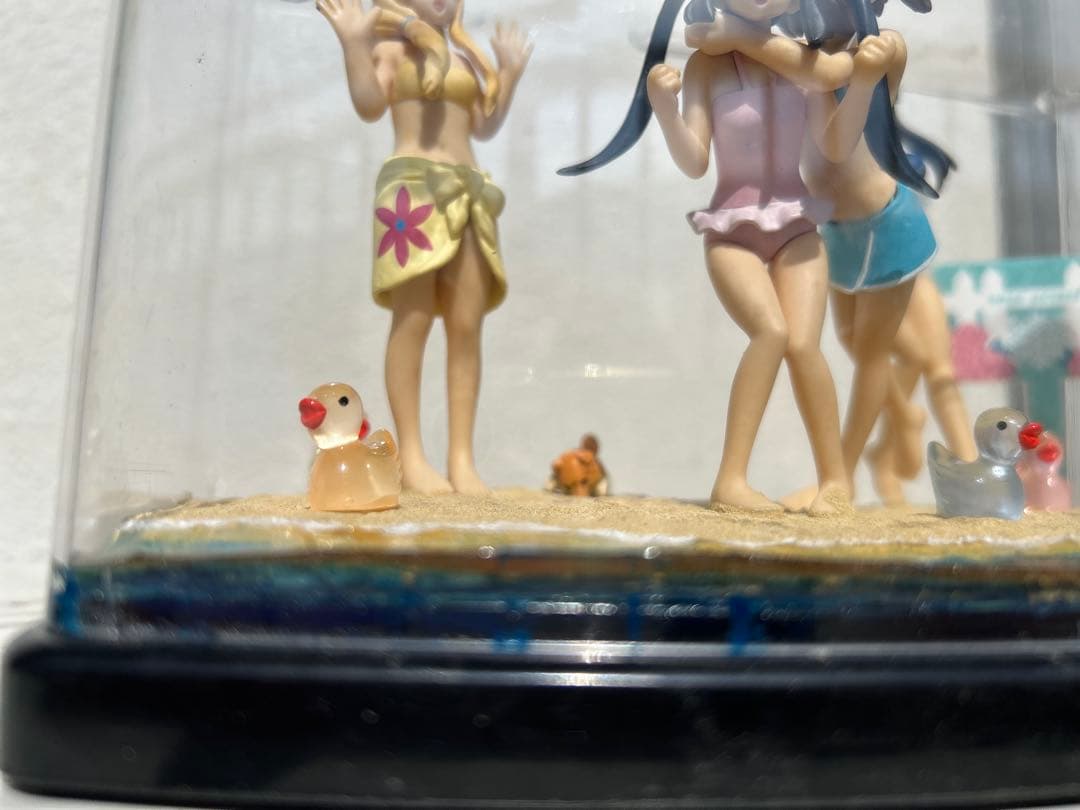 けいおん水着フィギュア5体自作砂浜ジオラマセット