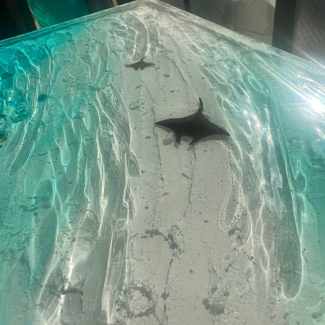 【レジンアート】波紋アート／A5パネル／マンタの遊泳／壁掛け可能