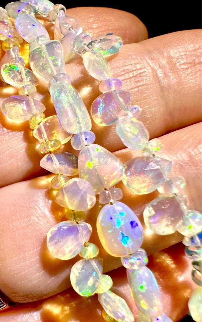 SV925 クリアイエロー系 オパール ブレスレット ペアシェイプ