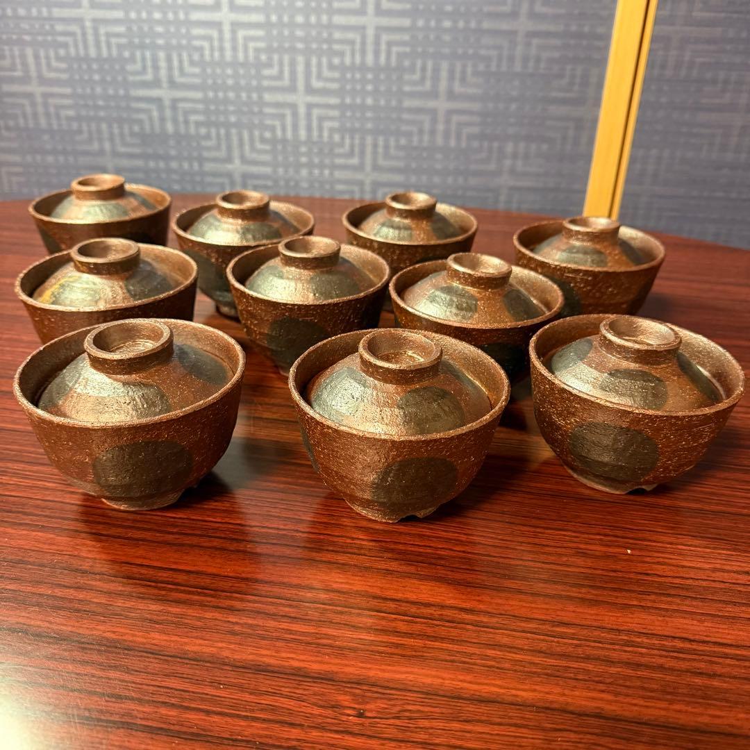 在銘 蓋付小鉢 10客セット 茶道具　和食器 蓋付椀 10客 直径10.5cm