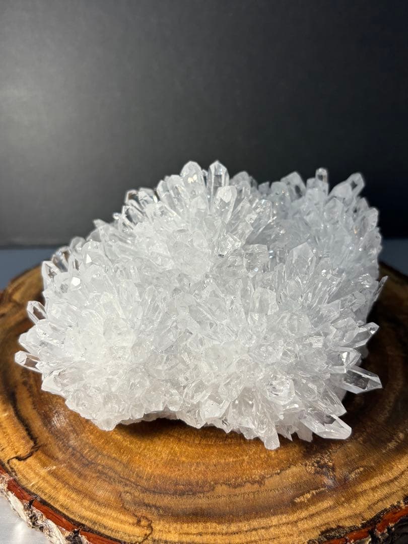 中国貴州省産　菊花水晶クラスター　518g 純白　綺麗　天然石
