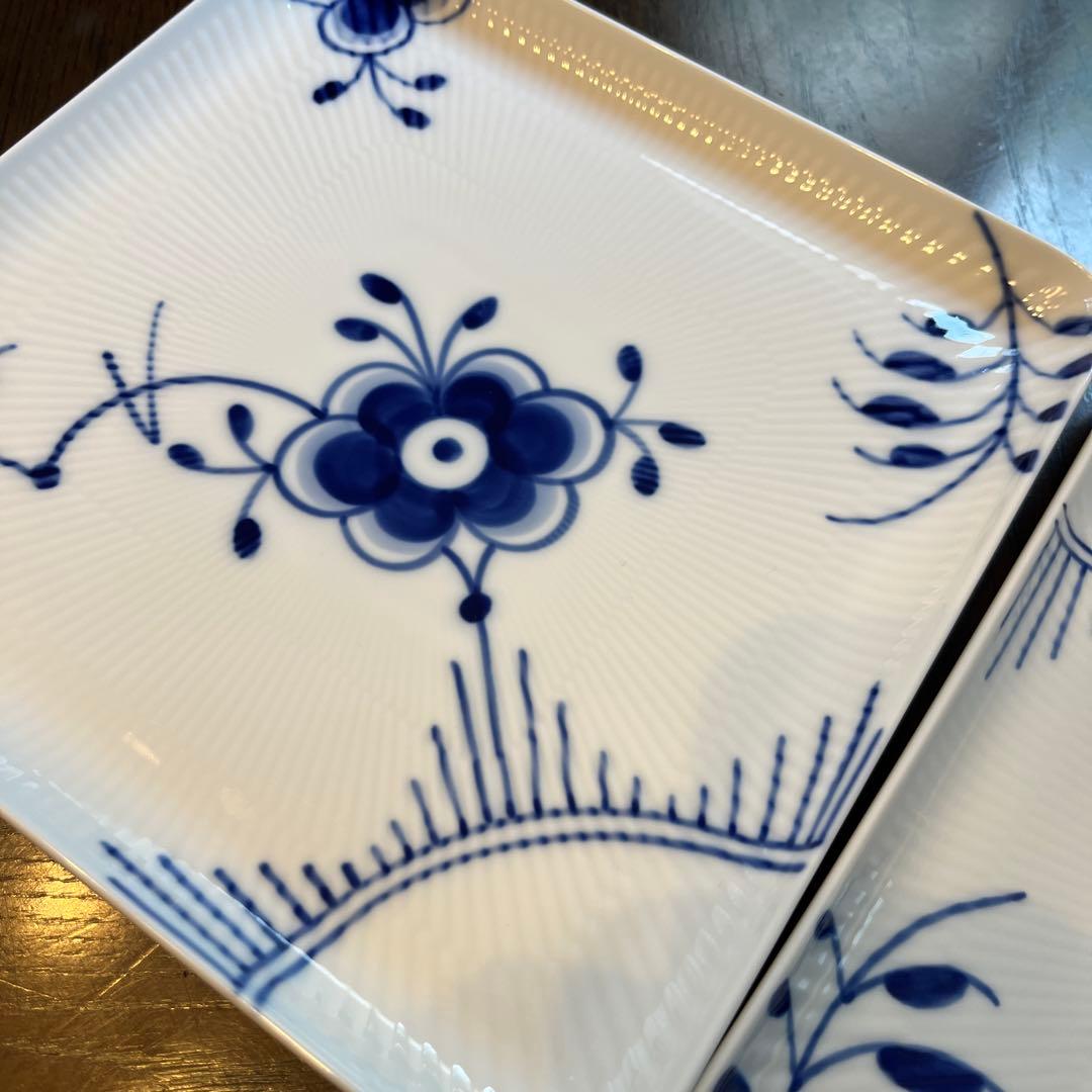 ロイヤルコペンハーゲン スクエアデイッシュ メガ 20cm ２枚　used美品