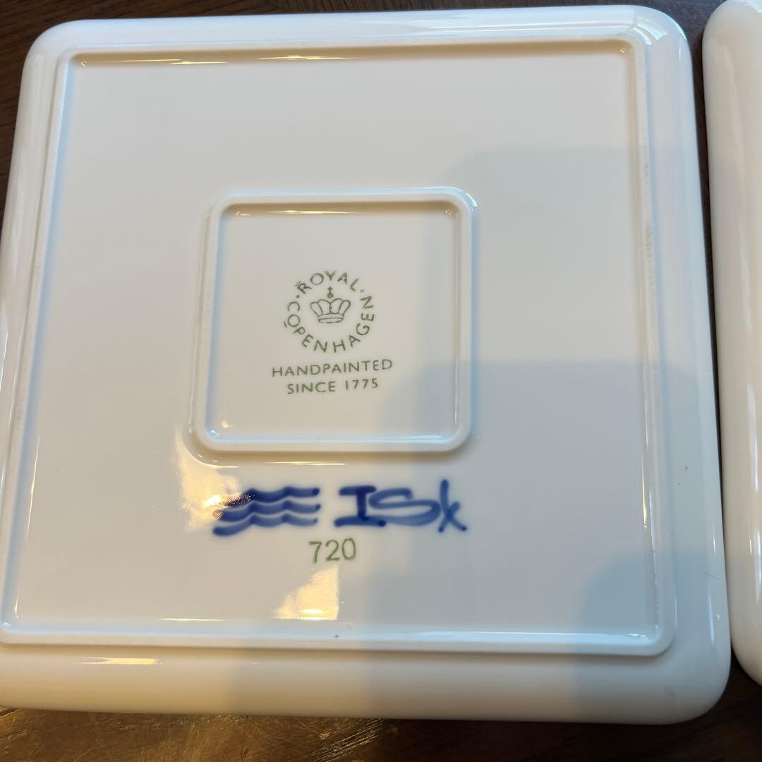 ロイヤルコペンハーゲン スクエアデイッシュ メガ 20cm ２枚　used美品