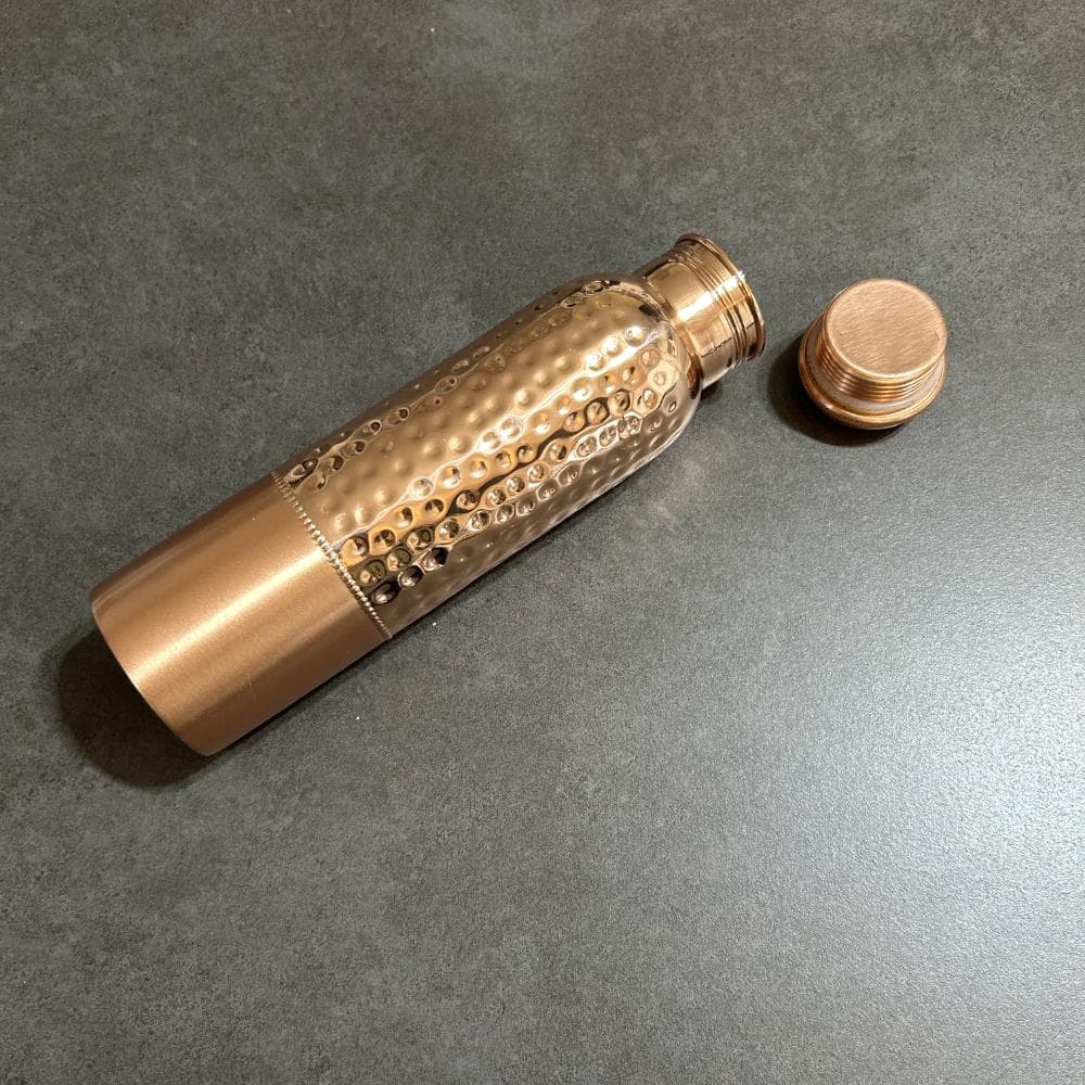 訳あり/ 純銅 ウォーターボトル 大きめ 2トーン 銅製ボトル 900ml