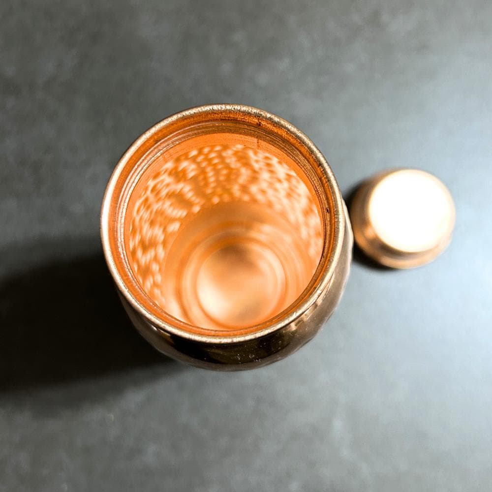 訳あり/ 純銅 ウォーターボトル 大きめ 2トーン 銅製ボトル 900ml