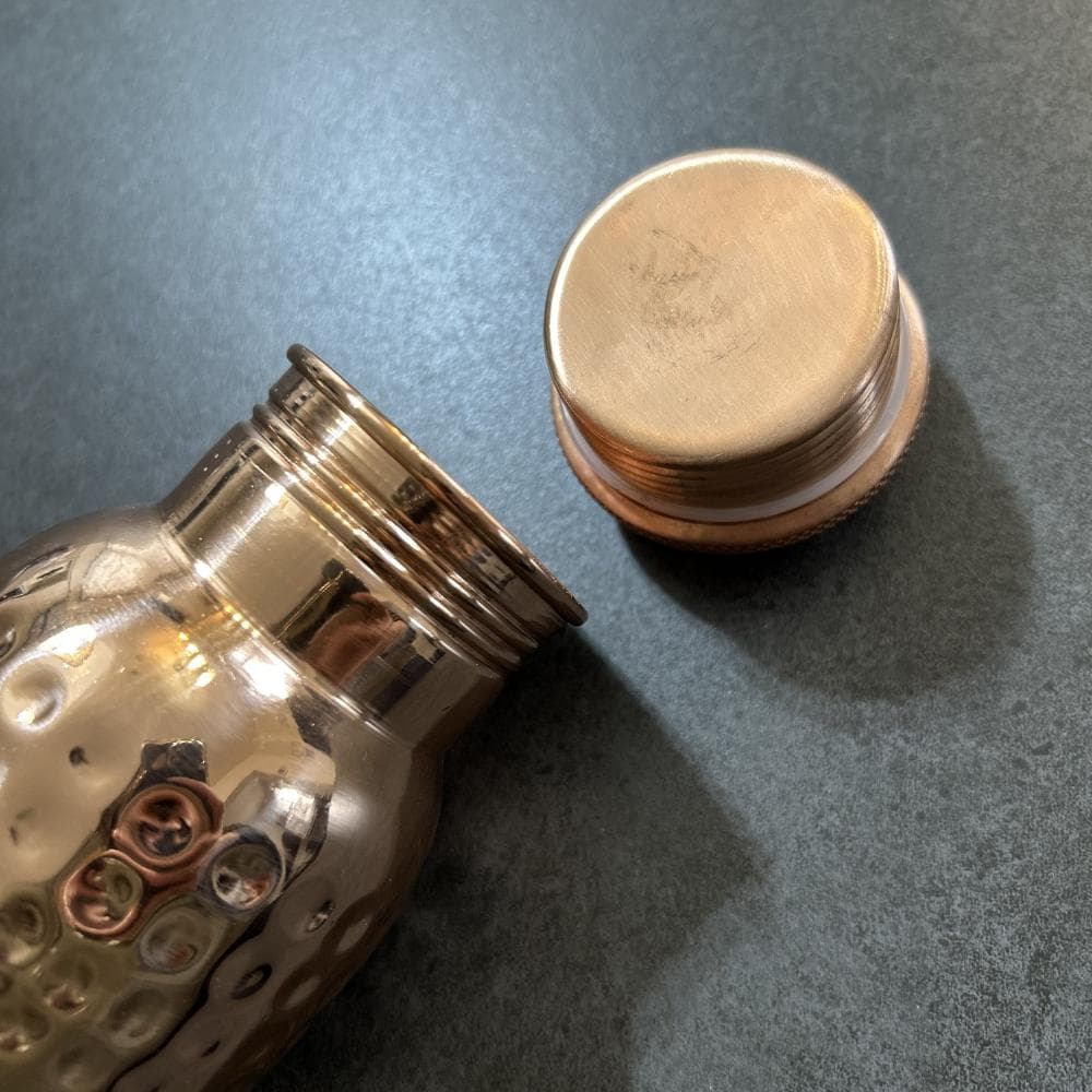 訳あり/ 純銅 ウォーターボトル 大きめ 2トーン 銅製ボトル 900ml