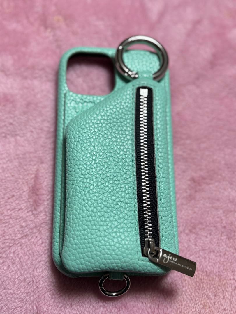 ajew/エジュー　スマートフォンケースiPhone15 ミントグリーン