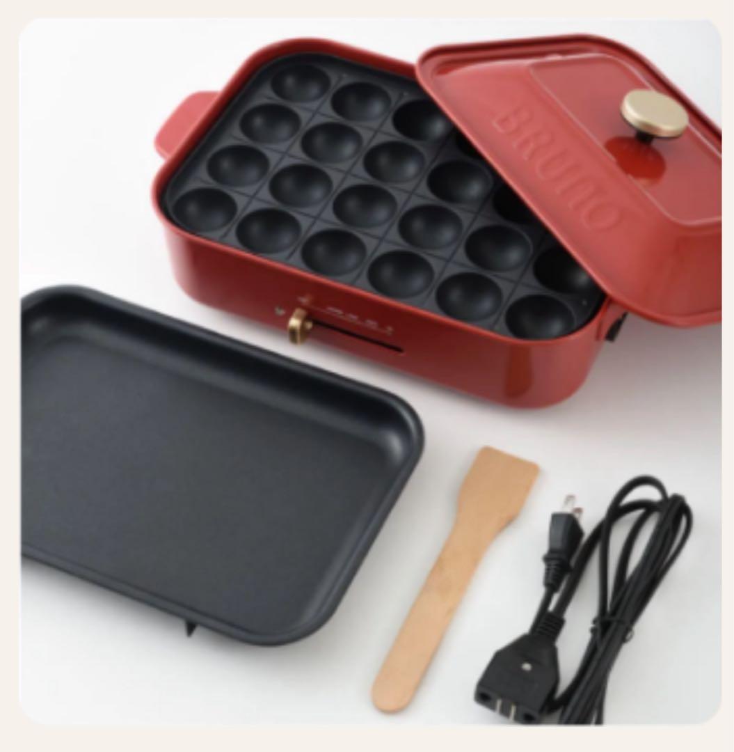 【新品、未使用】BRUNO コンパクトホットプレート レッド