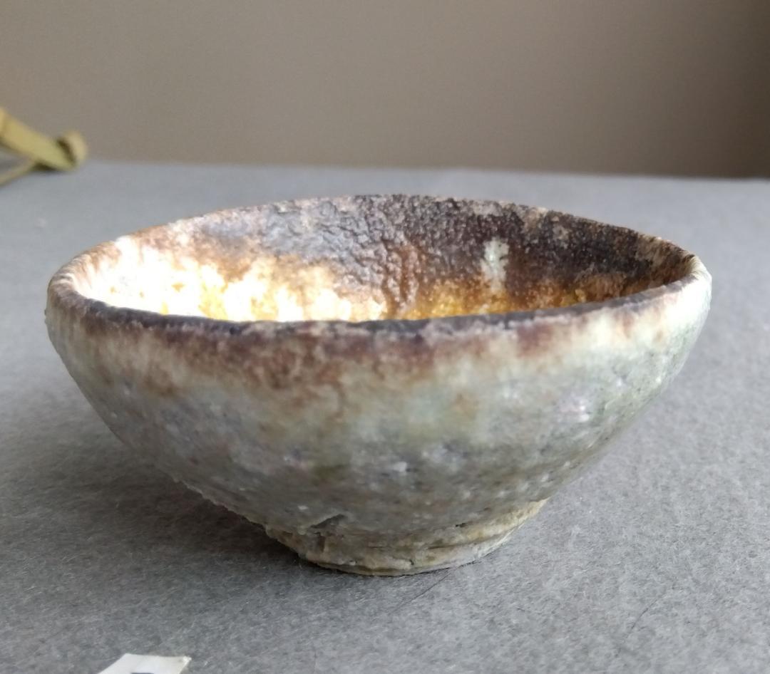 越前焼名工　中村豊（陶杉窯） 自然灰釉還元窯変の究極美が迸るぐいのみ杯　No:1