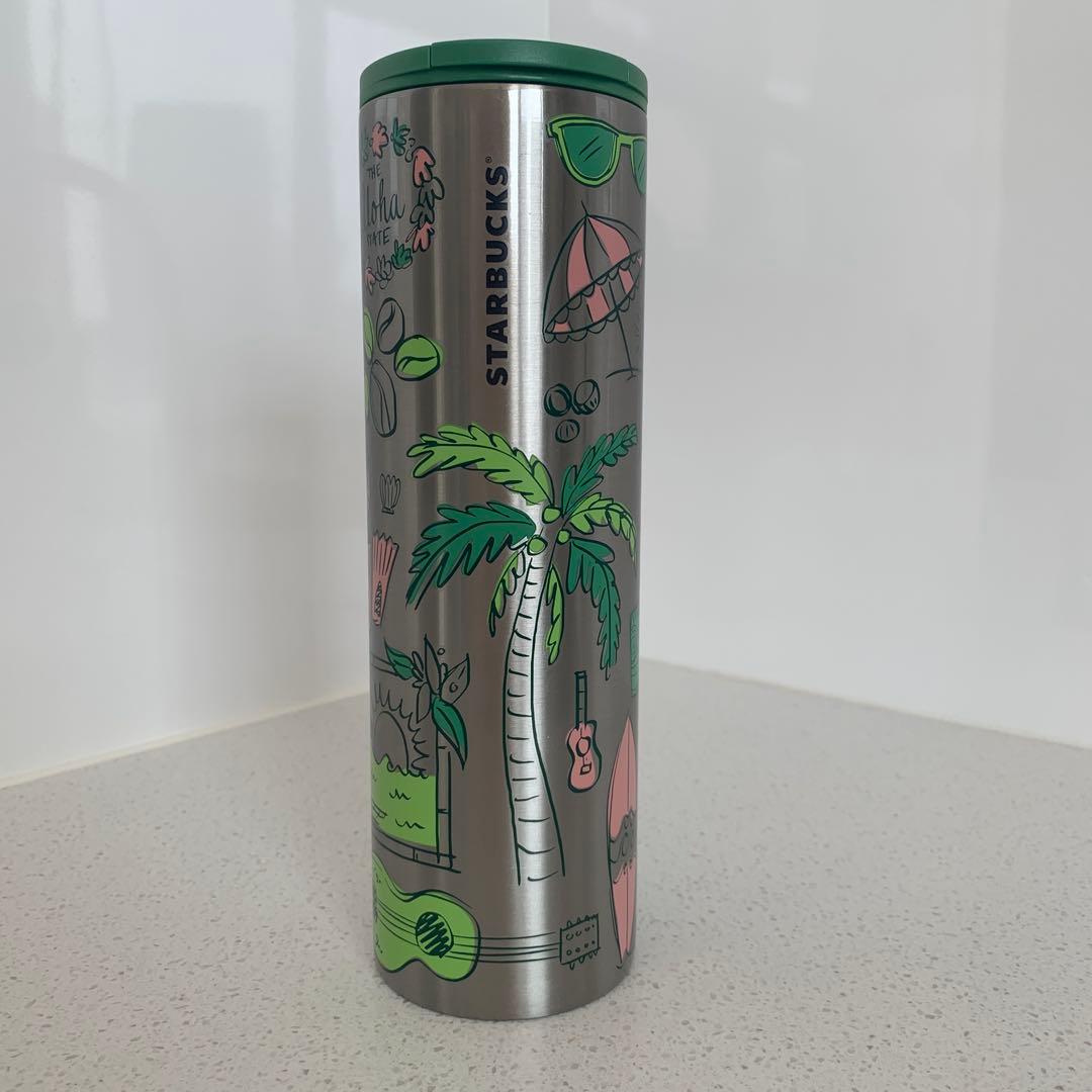 スターバックス　ハワイが詰まったイラストが描かれた限定タンブラー