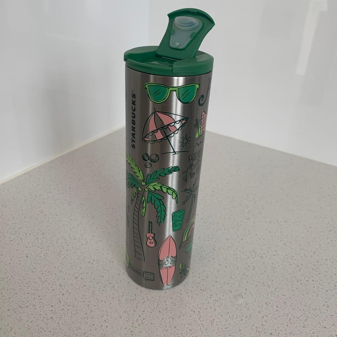 スターバックス　ハワイが詰まったイラストが描かれた限定タンブラー