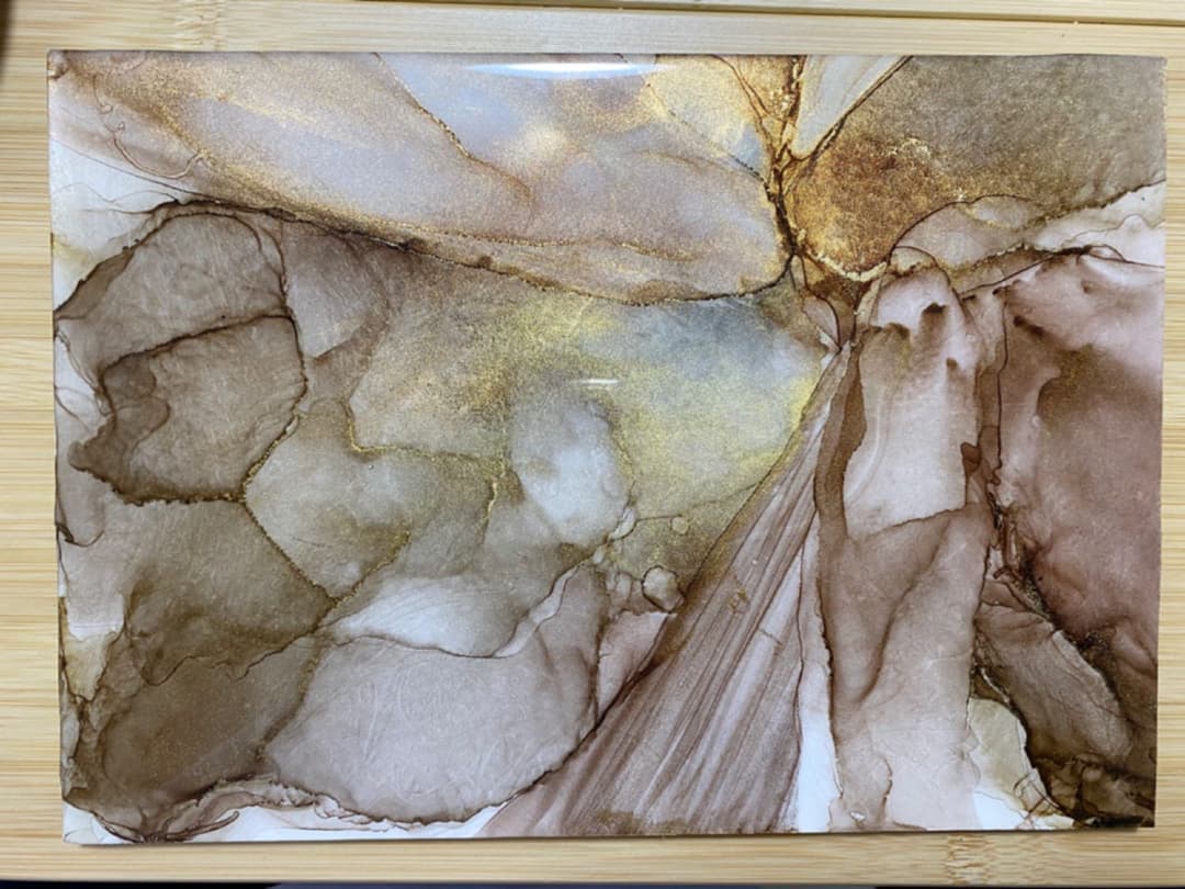 大理石のようなアルコールインクアートパネル⭐︎原画