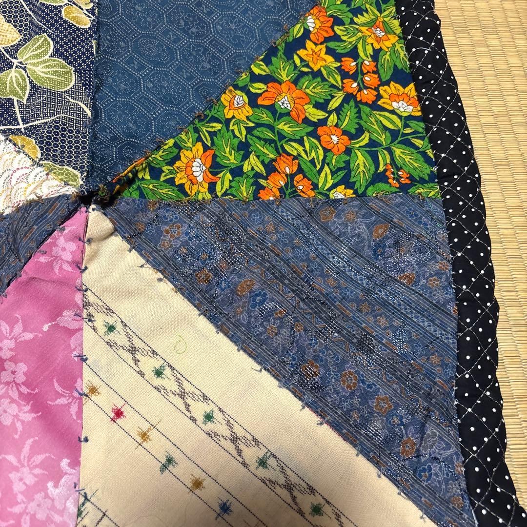 和風パッチワークデザインマルチカバーハンドメイド