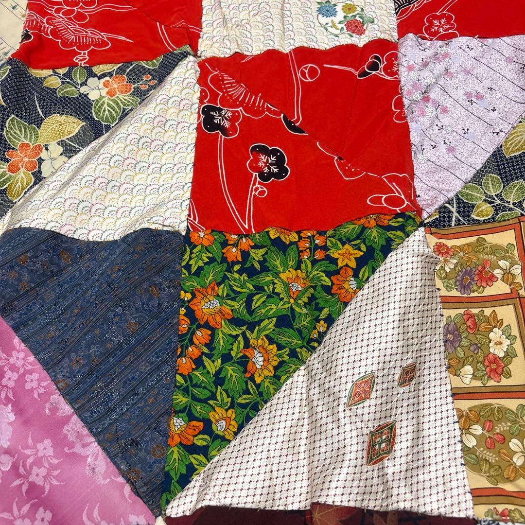 和風パッチワークデザインマルチカバーハンドメイド