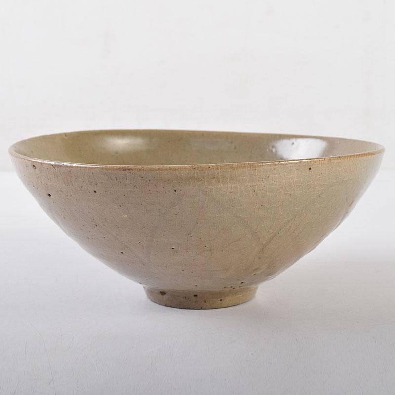 中国　龍泉窯　青磁　陽刻　蓮弁文碗　時代箱付　M　R8641