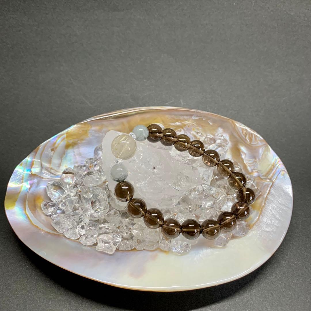 【金運 魔除け】龍神様霊格授受祈祷 スモーキークォーツブレスレット【才能 直感】