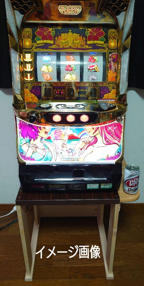 【累積176台目】パチスロを置く台（1台用シンプルスタンド）★右側に棚板付き①