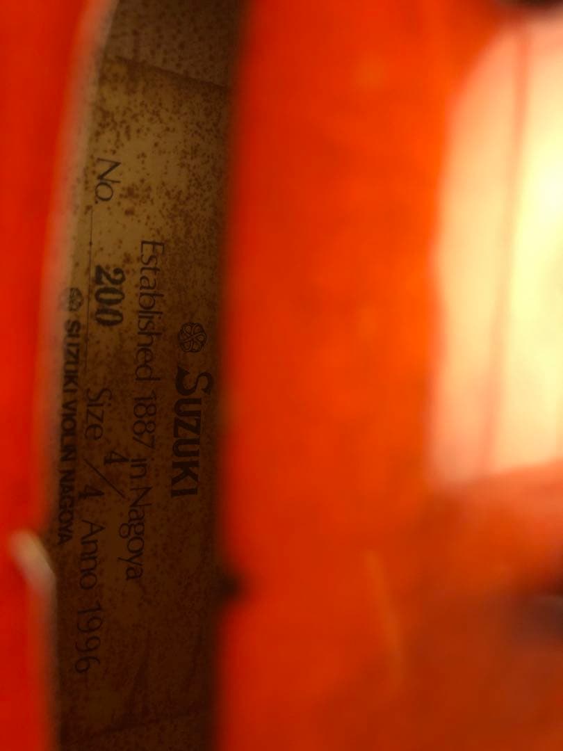 【駒&魂柱調整済】Suzuki中古バイオリンNo200 4/4 1996