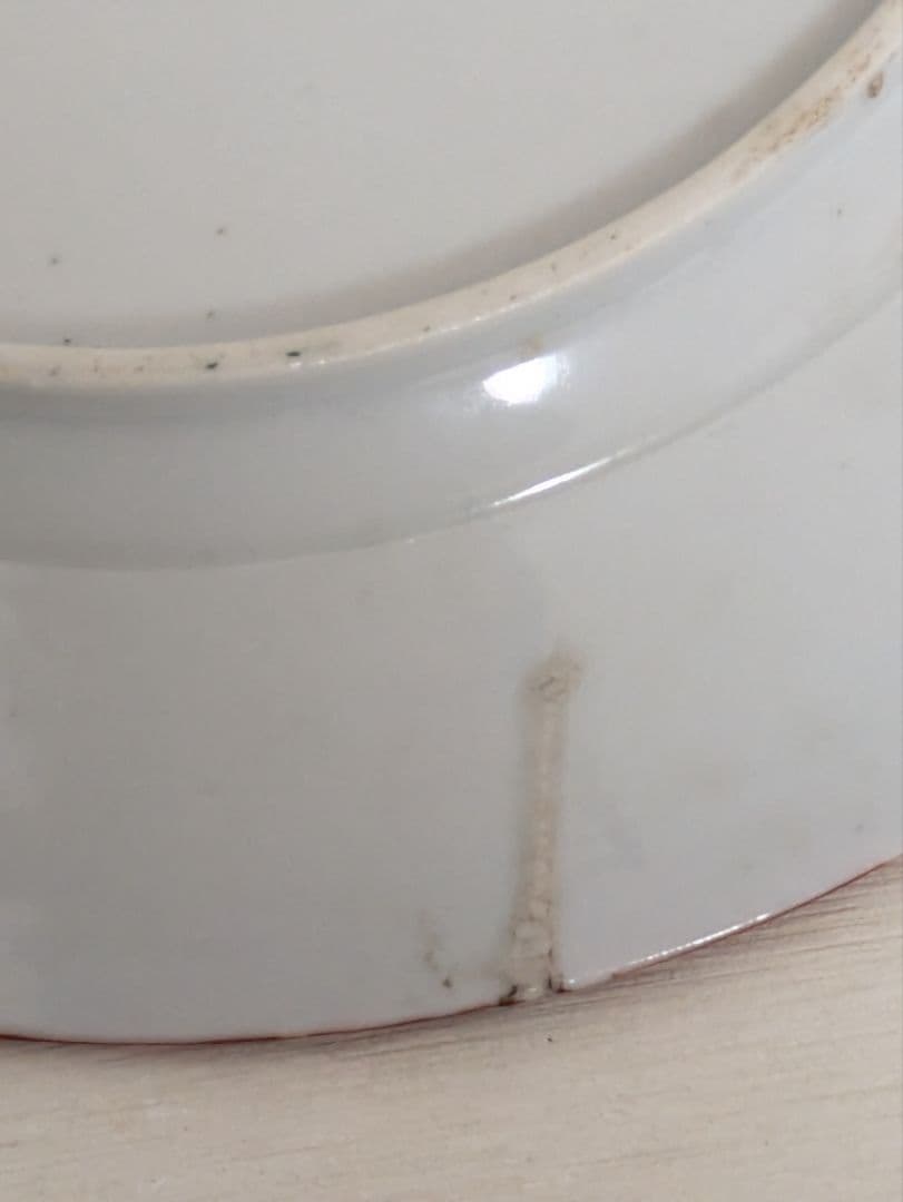 骨董　和皿　赤すゑ皿　平安貴族の絵柄　9枚セット　古い木箱入り