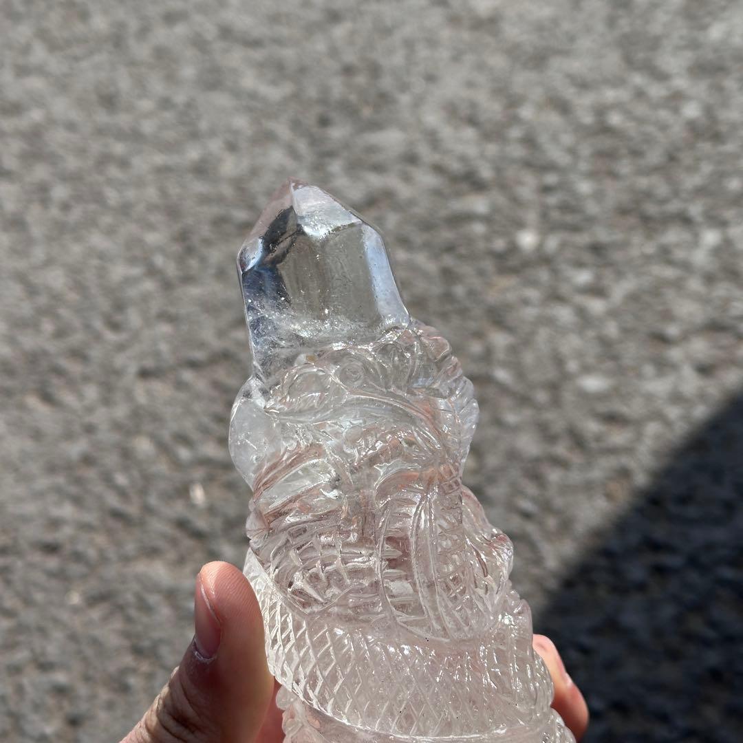 天然石水晶の龍　置物　ご購入前に在庫確認必要G.759