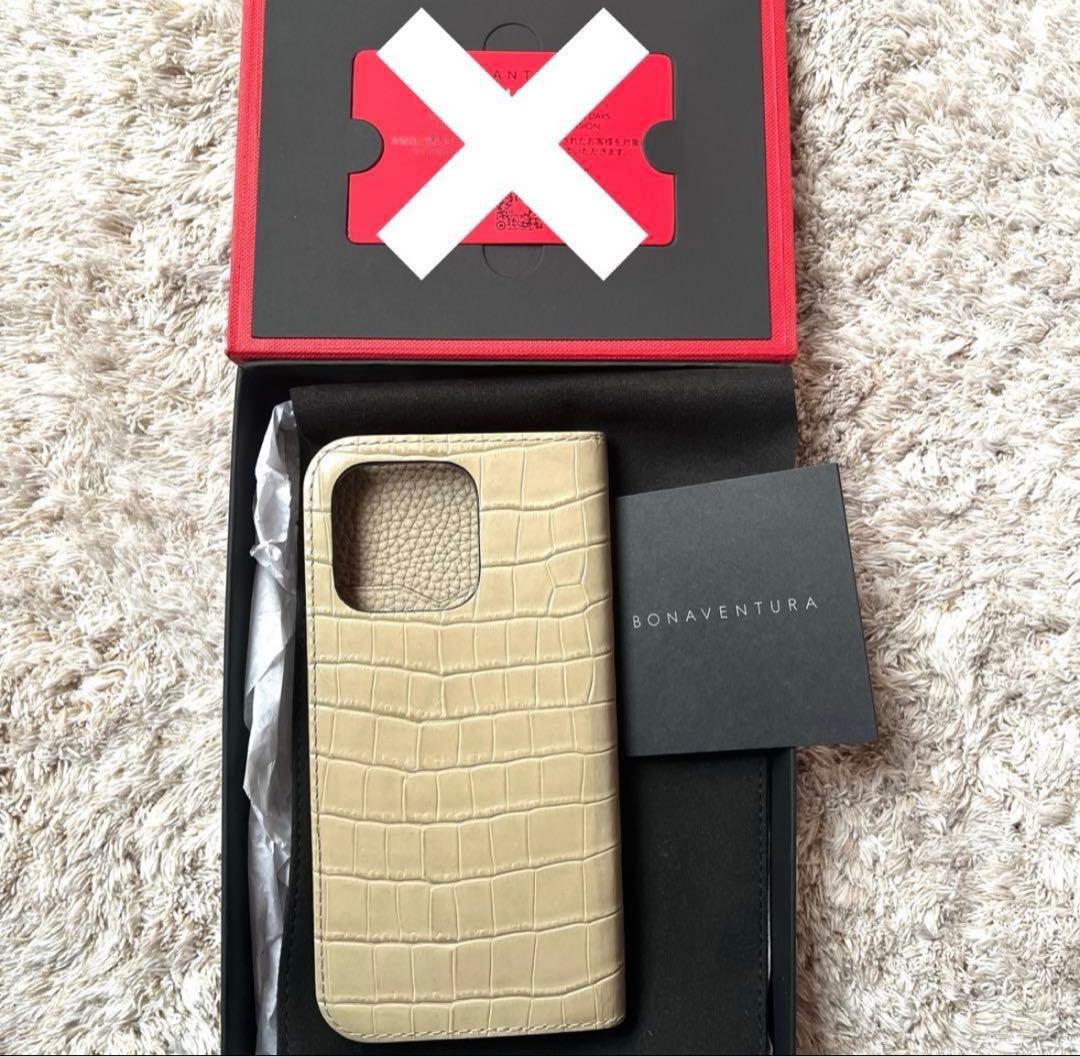 BONAVENTURA ボナベンチュラ　クロコダイル iPhone手帳型ケース