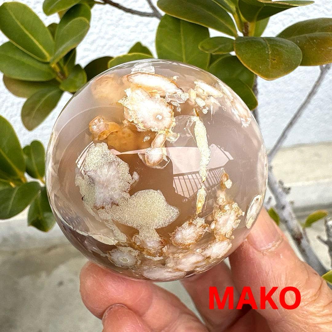 M1936☆桜瑪瑙丸玉60mm☆天然石　原石☆N40401-F