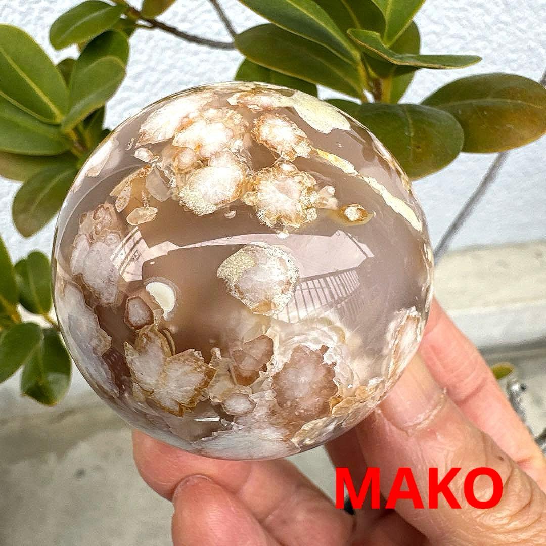 M1936☆桜瑪瑙丸玉60mm☆天然石　原石☆N40401-F