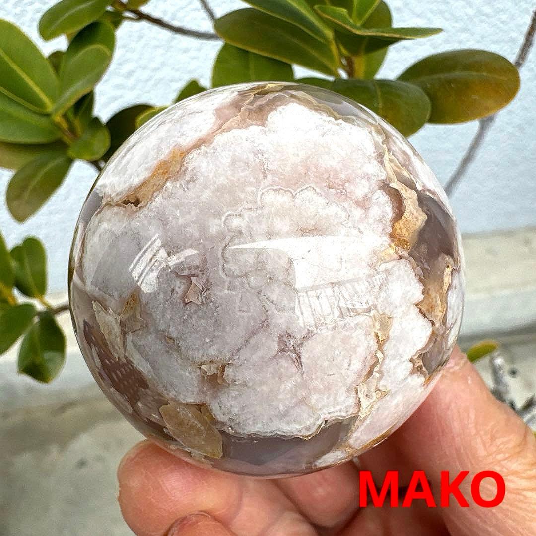 M1936☆桜瑪瑙丸玉60mm☆天然石　原石☆N40401-F