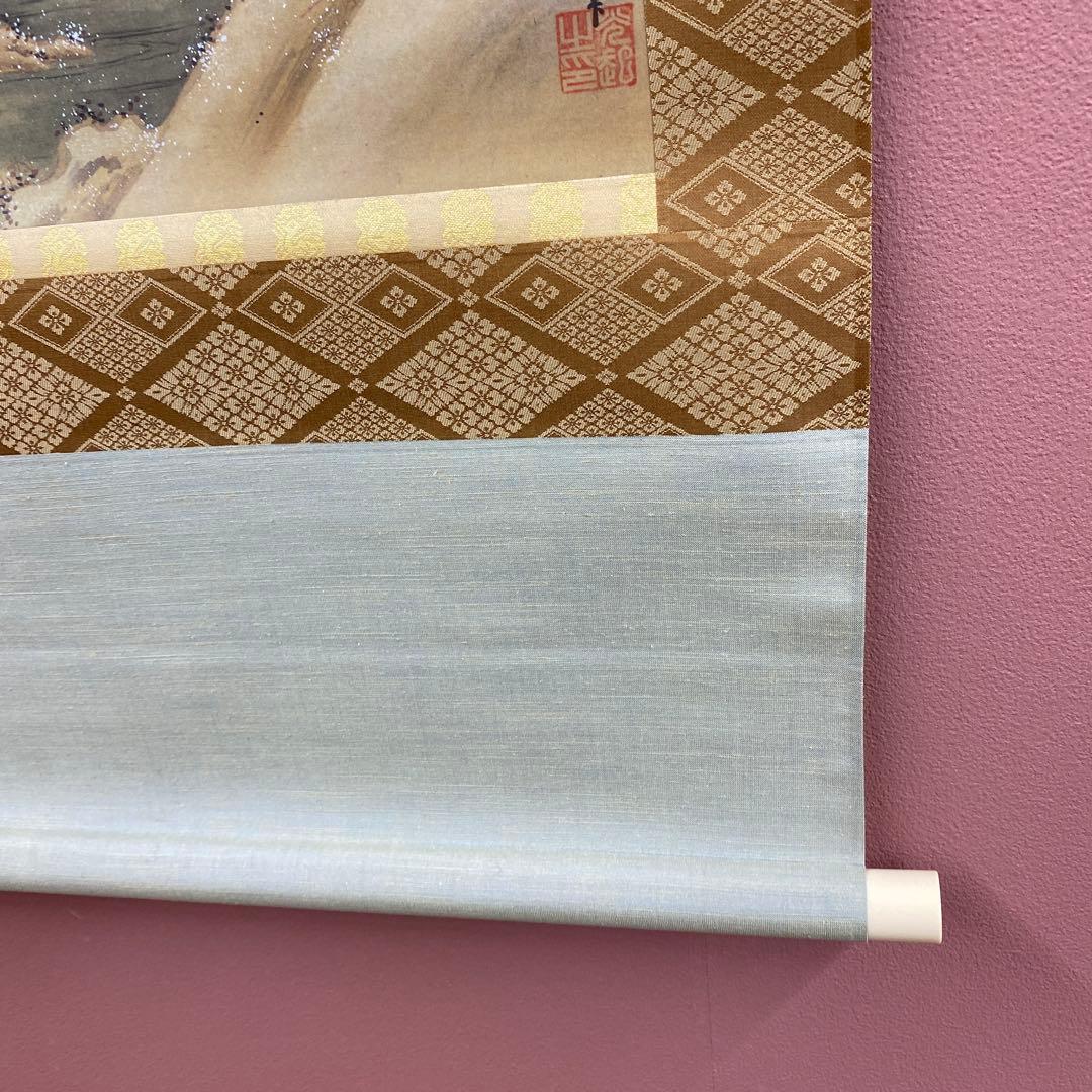 美品 掛け軸 土佐光起筆「源氏物語」朝顔宮 解説付き 根津美術館