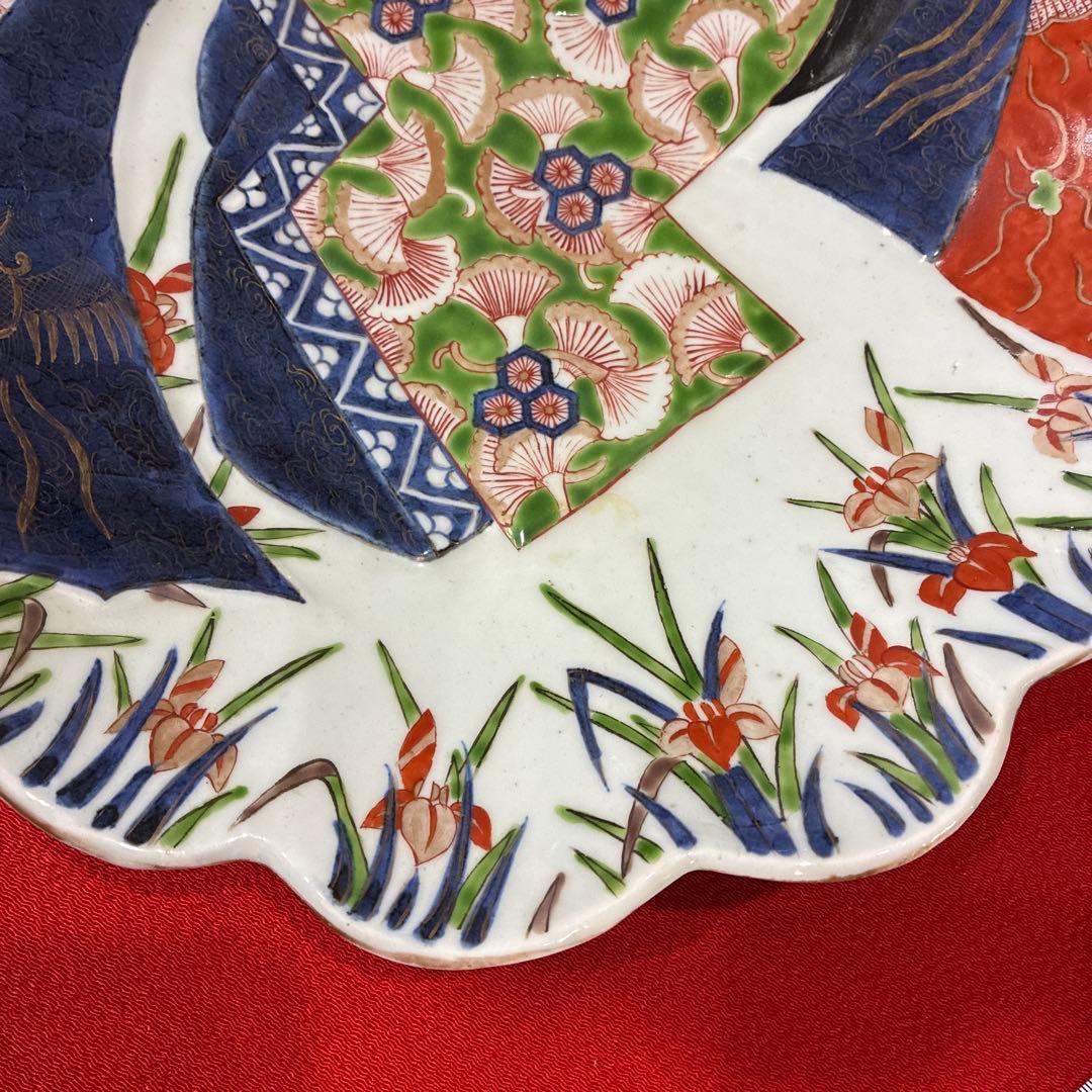アンティーク伊万里焼　手描き　色絵　姫皿／大皿／飾り皿(^^)