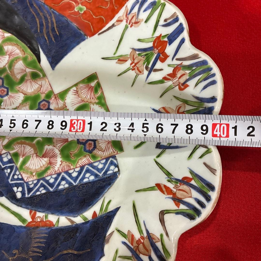 アンティーク伊万里焼　手描き　色絵　姫皿／大皿／飾り皿(^^)