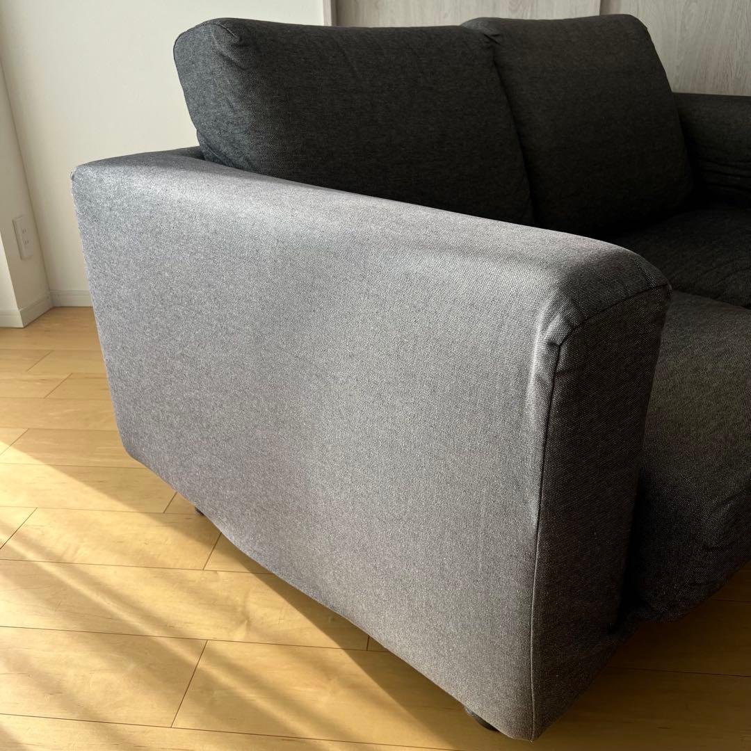 無印良品　MUJI ソファ　2シーター　ウレタンポケットコイル　ダークグレー