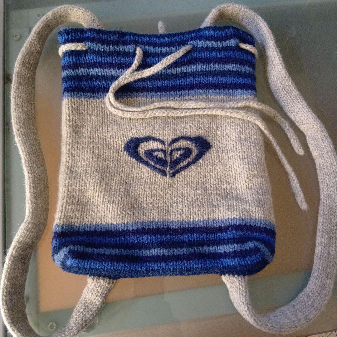 【希少ビンテージ】ROXY クィックシルバー ニットドローストリングリュック