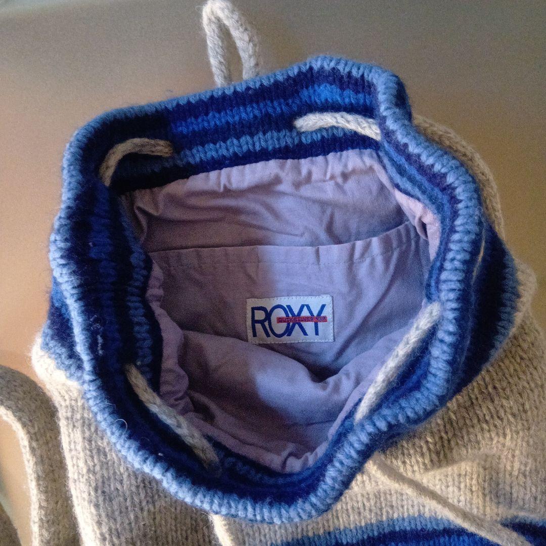 【希少ビンテージ】ROXY クィックシルバー ニットドローストリングリュック