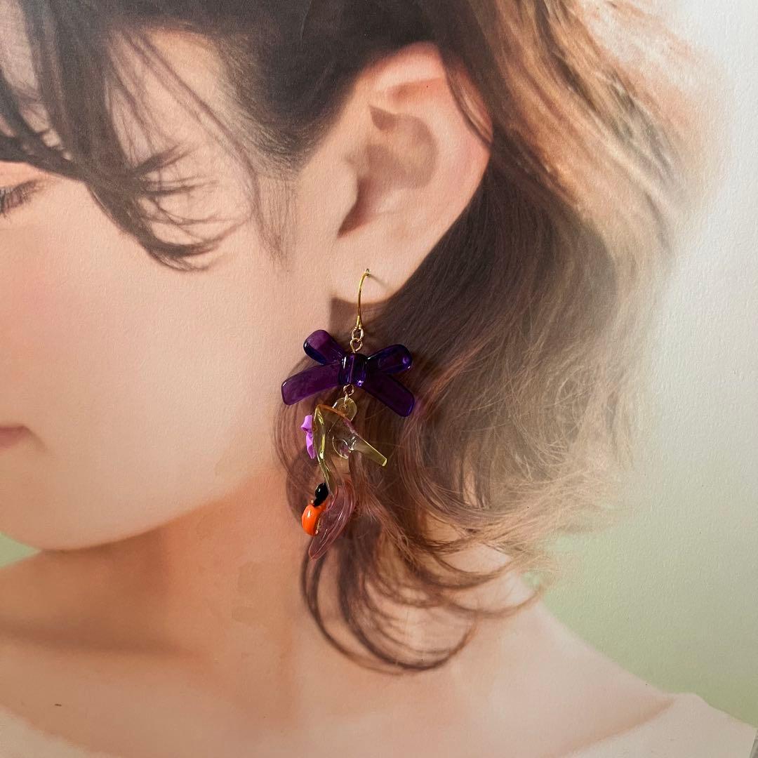 ☆❤️ハ　ハロウィン　ガラスの靴　りぼん　黒ねこ　カボチャ　ハンドメイド