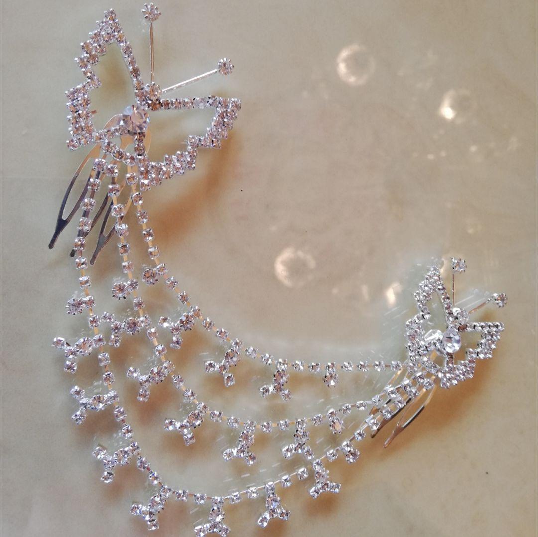 赤系のゴージャスな髪飾り ヘアアクセサリー ヘッドドレス 結婚式 成人式