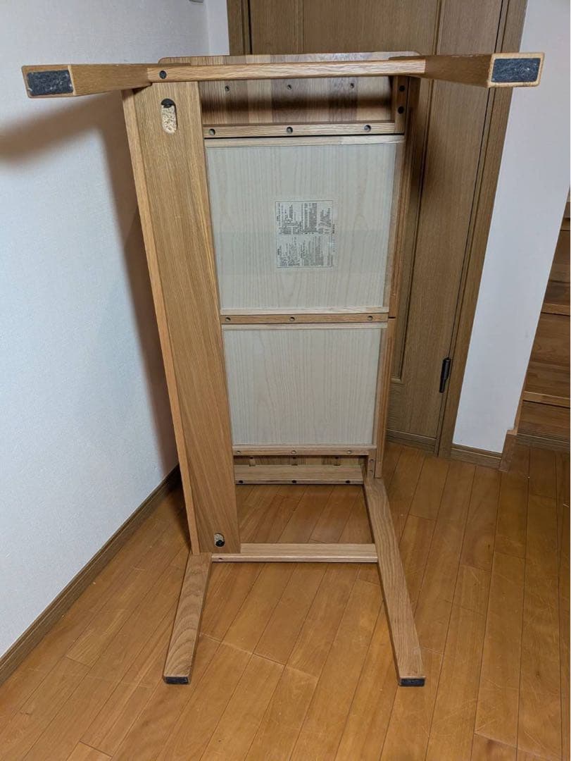 ■送料込■無印 オーク無垢材デスク 引出足元棚付 学習机 事務テーブルMUJI