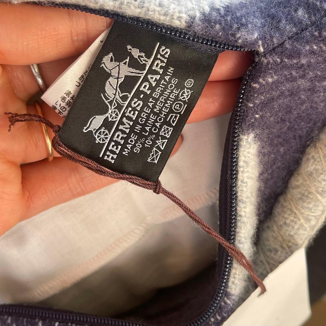 エルメス　ウール　カシミア　ブリッドドゥガラ　クッション　インテリア